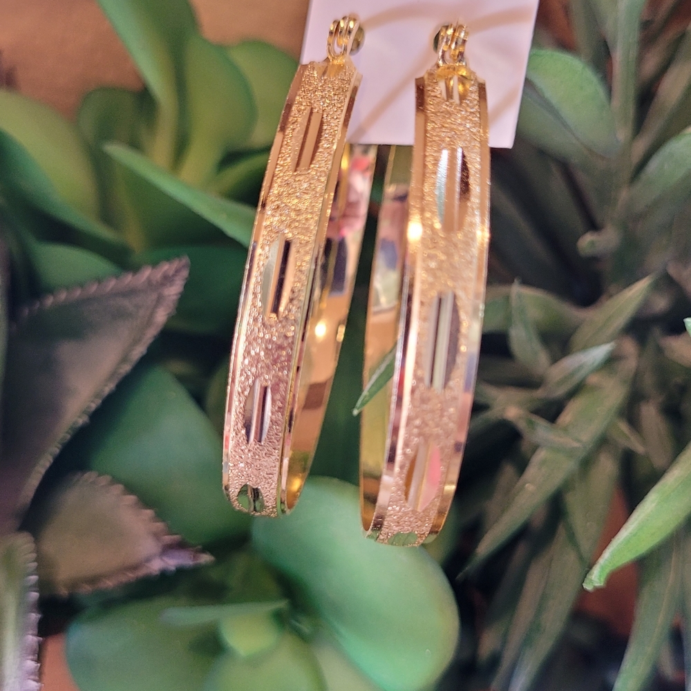 14k gold plated hoop earrings